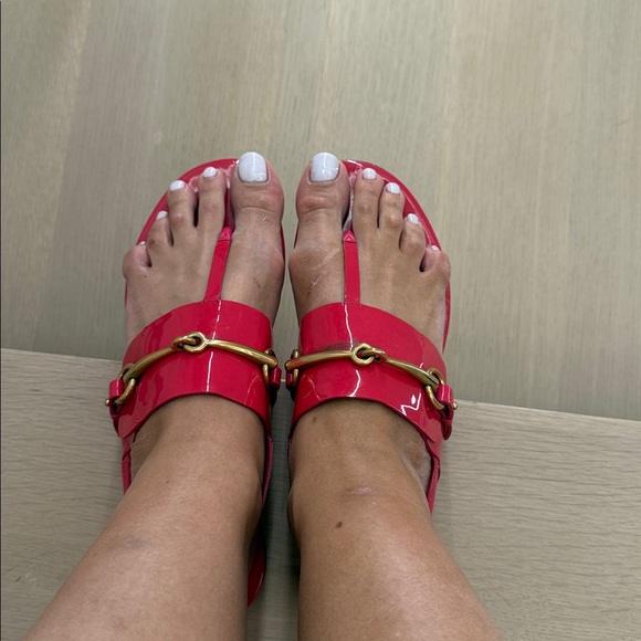 Gucci Horsebit Pink Patent Leather Slingback Sandals – Size 40.5 - Picture 7 of 8
